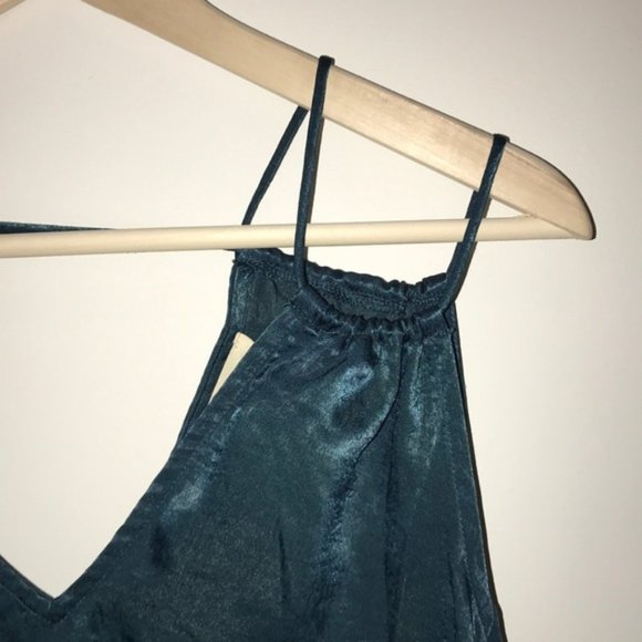 Anthropologie En Elly Cutout Silk Blue Green Top - Picture 4 of 8